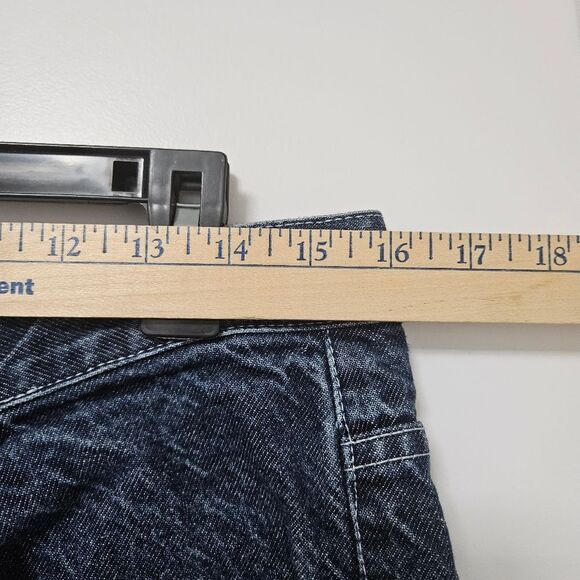 VTG Crest Jeans Junior 15/16 (32x29) Blue Silver Metallic Horse Bootcut Mid-Rise - Picture 7 of 13